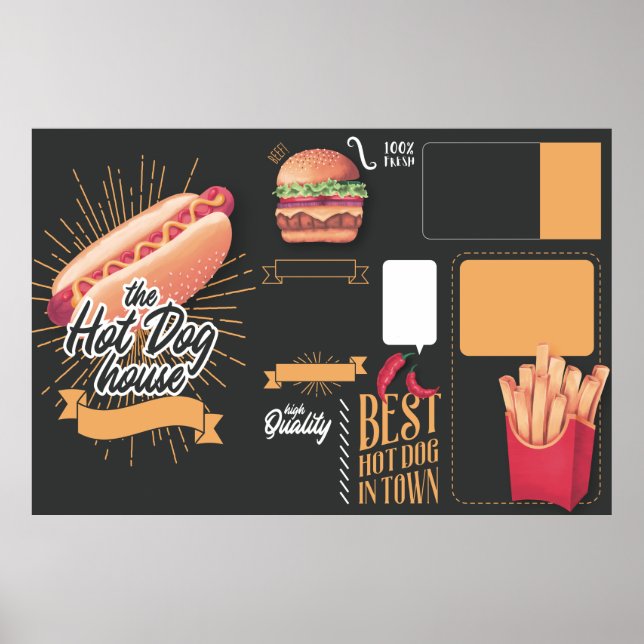 Poster Cartaz de Menu Personalizado (Frente)