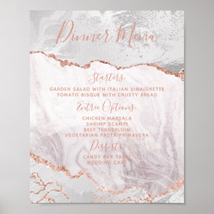 Poster Cartaz de Mesa do Menu Agate de Casamento de Agata