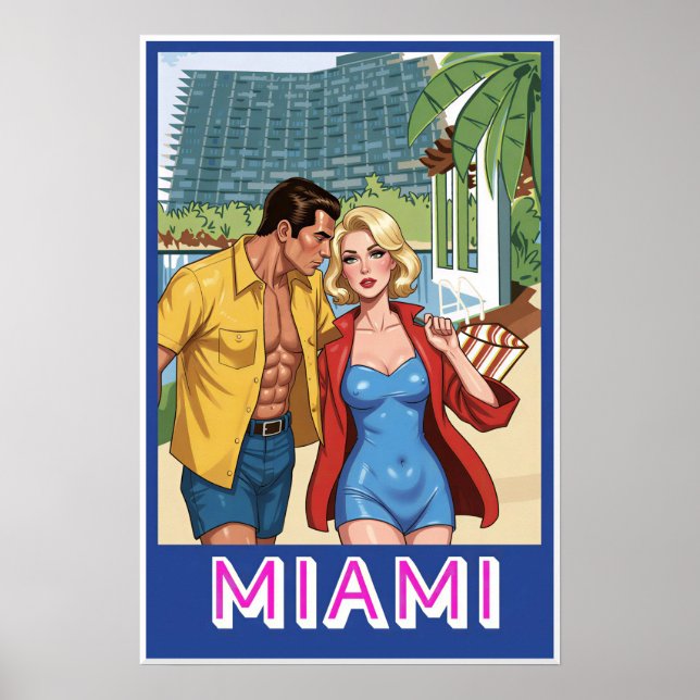 Poster cartaz de Miami Beach (Frente)