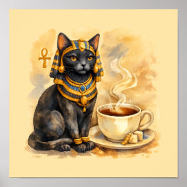 Poster Cartaz de Mitologia do Gato Egípcio Antigo Bastet