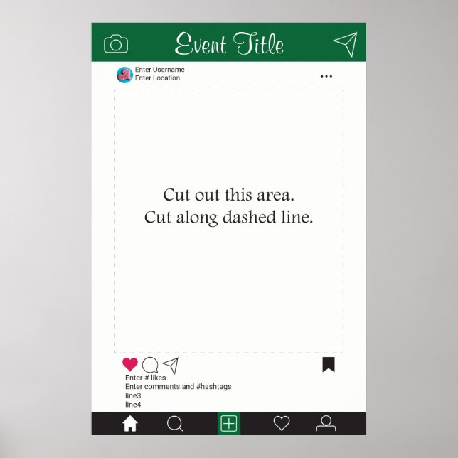 Poster Cartaz de Moldura de Adereços para Fotocabinê Pret (Frente)