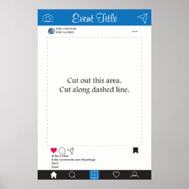 Pôster Cartaz de Moldura para Adereços de Fotocabinê Azul