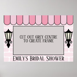 Poster Cartaz de moldura para foto de chá de noiva Pink P