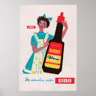 Poster Cartaz de Molho de Temperos BINO Vintage Oriental
