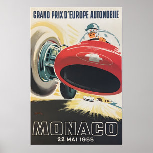Poster Cartaz de Mônaco Corrida de Carros Arte Pintura do