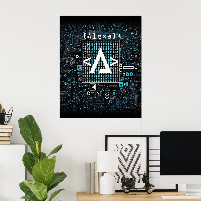 Poster Cartaz de Monograma de Ai - Tecnologia - Codificaç (Escritório em casa)