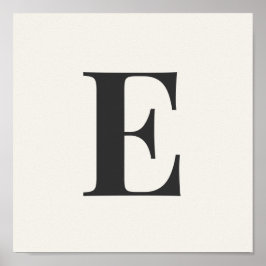 Poster Cartaz de Monograma Minimalista | Inicial Cinza e 