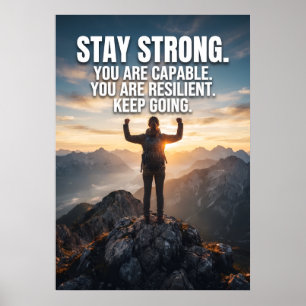Poster Cartaz de Montanha Forte Capaz Resiliente