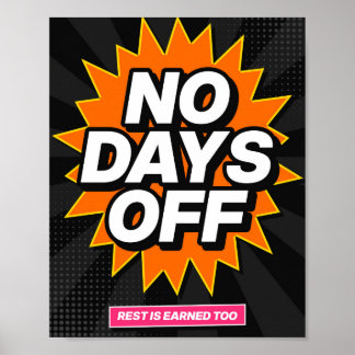 Poster Cartaz de Motivação para Academia Pop Art Sem Dias