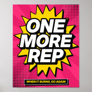 Poster Cartaz de Motivação para Academia Pop Art Uma Repe