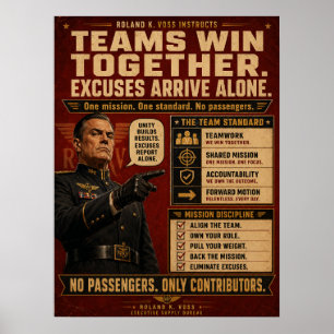 Poster Cartaz de Motivação para Trabalho em Equipe Rola