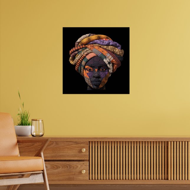 Poster Cartaz de Mulher Africana Colorida (Sala de Estar 2)