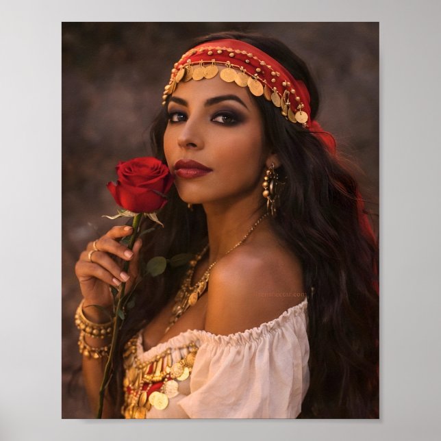 Poster cartaz de mulher cigana || arte de gitana (Frente)