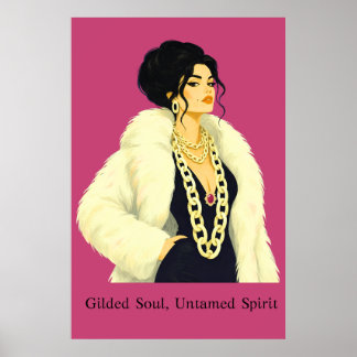Poster Cartaz de Mulher Elegante com Citação
