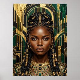 Poster Cartaz de Mulher Negra Art Déco