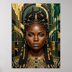 Poster Cartaz de Mulher Negra Art Déco