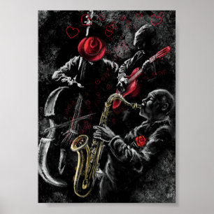 Poster Cartaz de Música Jazz que Eu Amo - Arte de Pintura