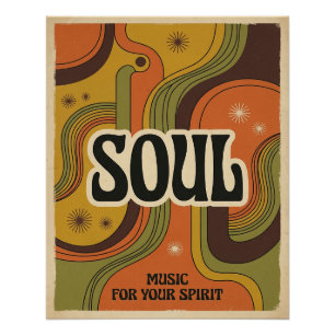 Pôster Cartaz de Música Soul Vintage — Arte de Vinil Soul