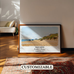 Poster Cartaz de Nags Head Carolina do Norte, Aquarela