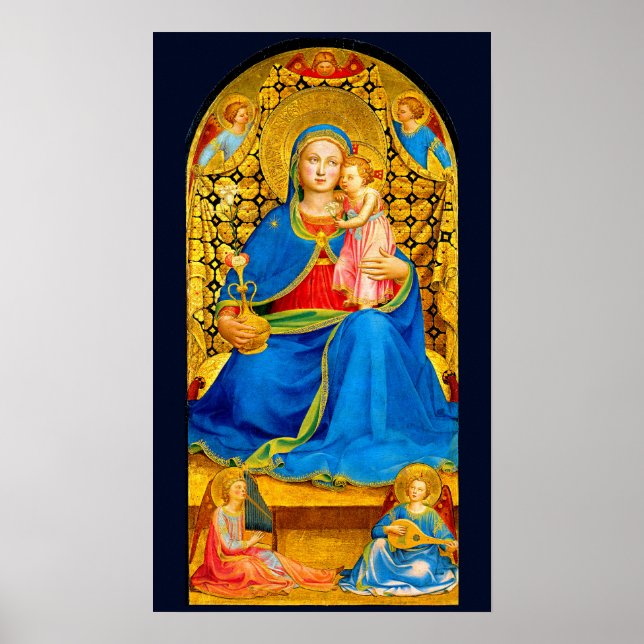 Poster cartaz de Natal da Madonna e do Menino (Frente)