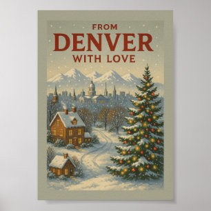 Poster Cartaz de Natal De Denver Com Amor