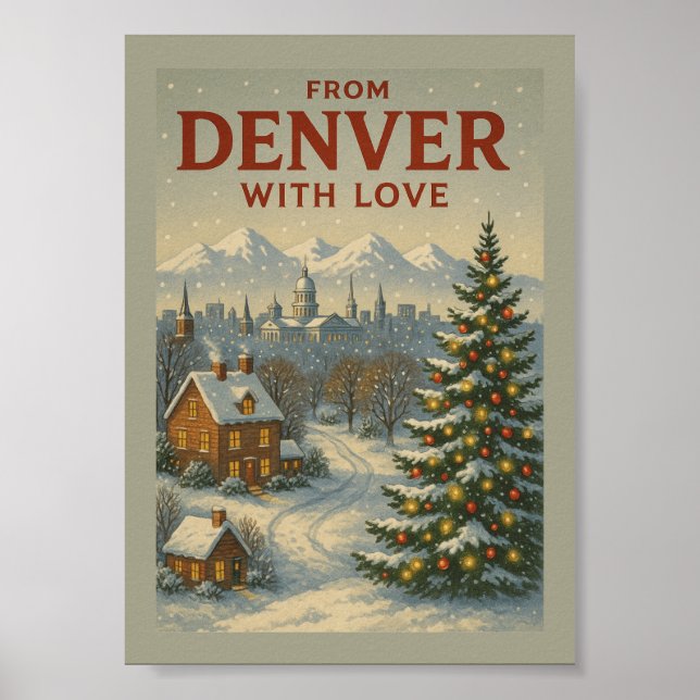 Poster Cartaz de Natal De Denver Com Amor  (Frente)