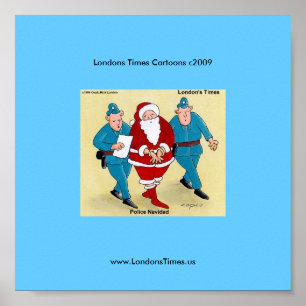 Pôster Cartaz de Natal Divertido da Polícia Navidad