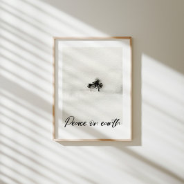Poster cartaz de Natal em aquarela paz na terra