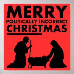 Pôster Cartaz de Natal Politicamente Incorreto Alegre