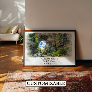 Poster Cartaz de Natural Bridge Virgínia, Aquarela, Perso