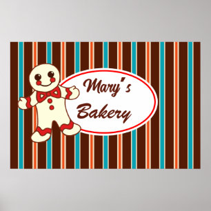 Poster Cartaz de Negócios de Biscoito Listrado de Chocola