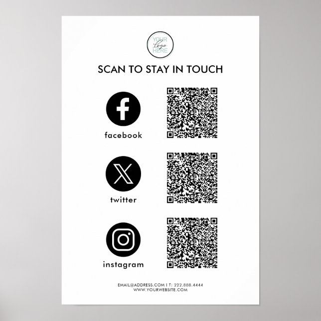 Poster Cartaz de negócios personalizado para redes sociai (Frente)