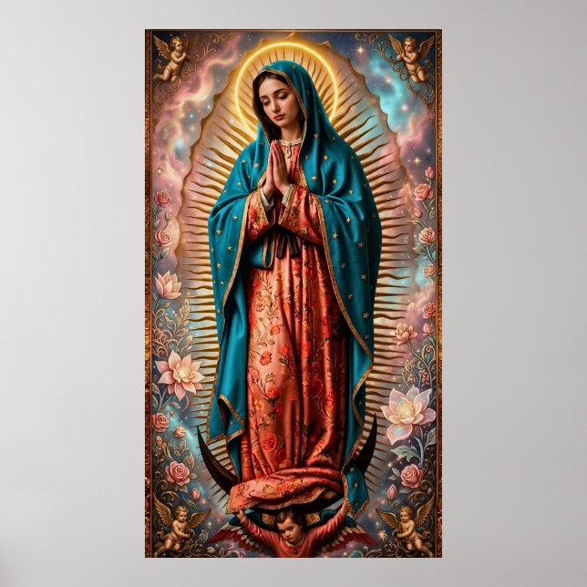Poster cartaz de Nossa Senhora de Guadalupe (Frente)