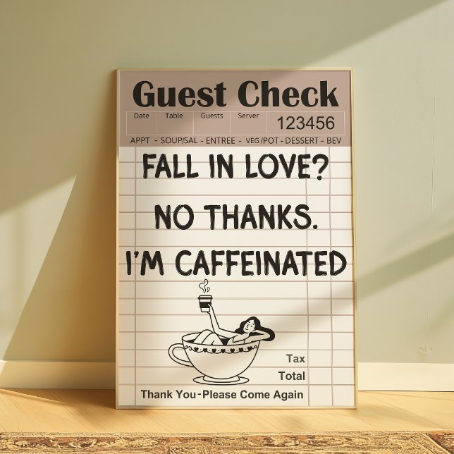 Poster Cartaz de Nota de Café Engraçado (Criador carregado)