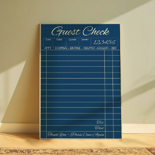 Poster Cartaz de Nota de Cliente Azul Vintage