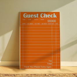 Poster Cartaz de Nota de Cliente Laranja Vintage