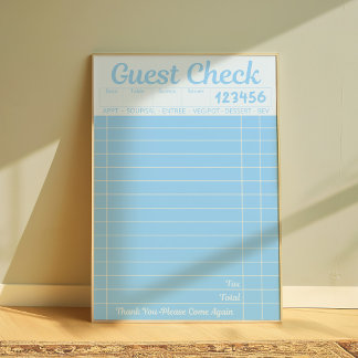 Poster Cartaz de Nota de Cliente Vintage | Arte de Restau