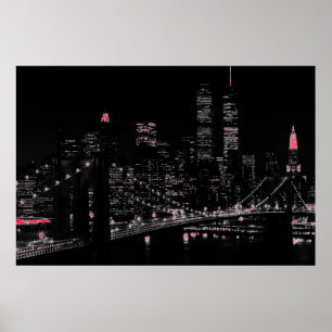 Pôster Cartaz de Nova York à Noite