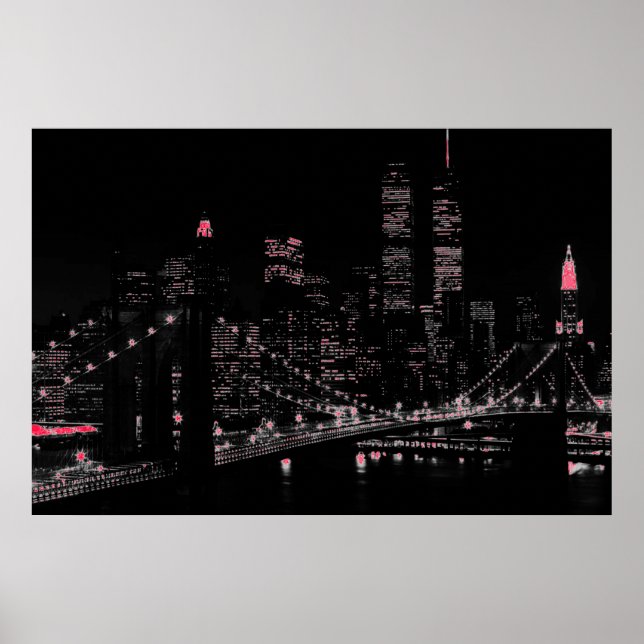 Pôster Cartaz de Nova York à Noite (Frente)
