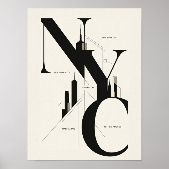 Poster Cartaz de NYC (Frente)