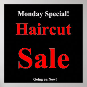 Pôster Cartaz de Oferta de Corte de Cabelo Especial de Se