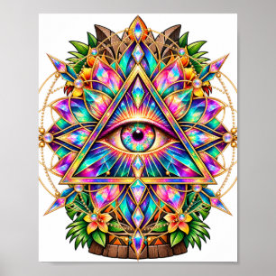 Poster Cartaz de Olho Mandala Kaleidoscópio