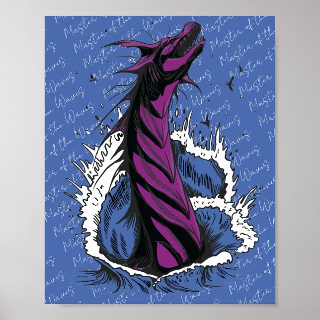 Poster Cartaz de Ondas do Oceano da Serpente do Monstro M (Frente)