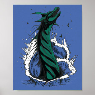Poster Cartaz de Ondas do Oceano da Serpente Monstro do M