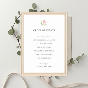 Poster Cartaz de ORDEM DOS EVENTOS de Casamento Chic Bran