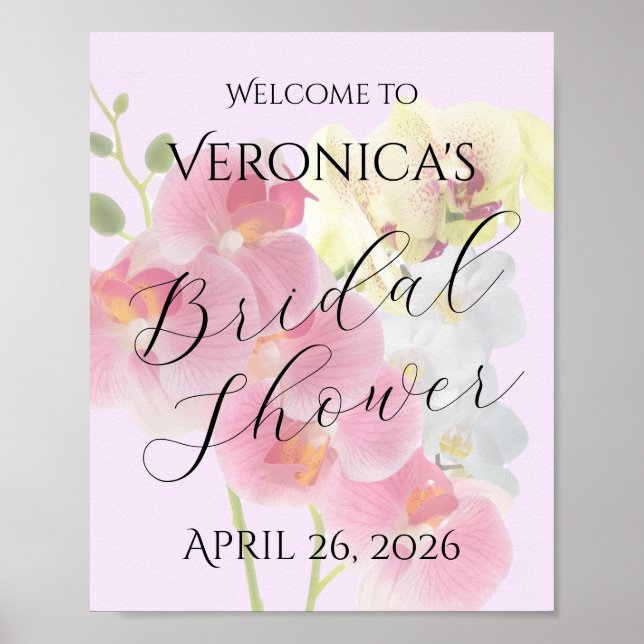 Poster Cartaz de Orquídea Pastel (Frente)