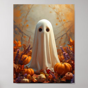 Poster Cartaz de Outono Fantasma - Halloween e Outono Aco