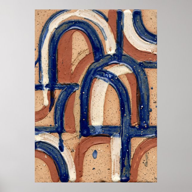 Poster Cartaz de Padrão Abstrato Arco Azul (Frente)