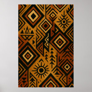 Poster Cartaz de Padrão Africano Ousado – Inspirado em Tr