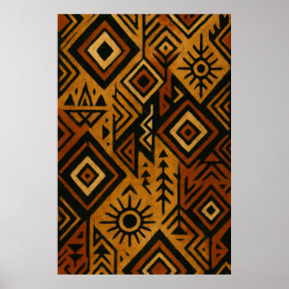 Poster Cartaz de Padrão Africano Ousado – Inspirado em Tr